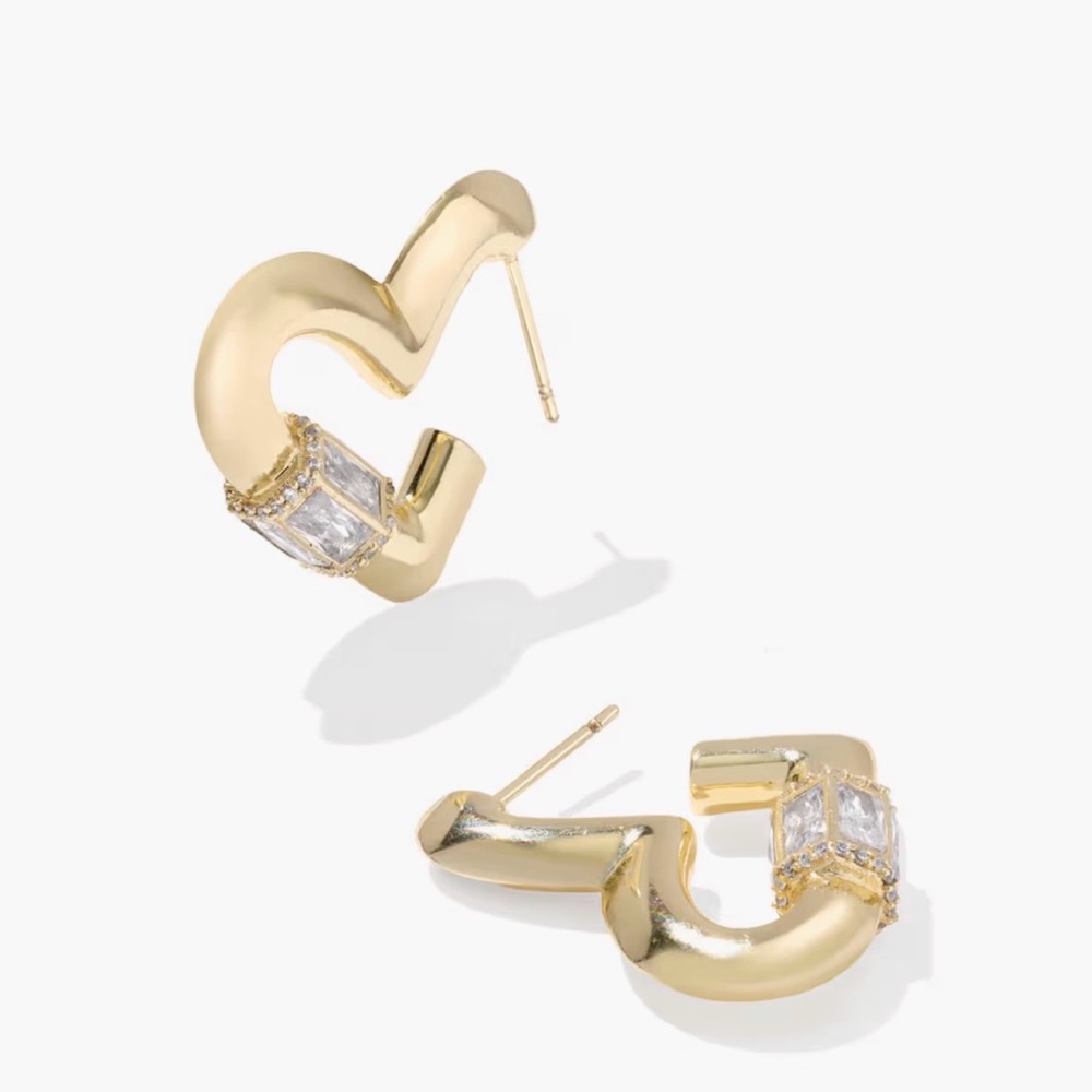 Kendra Scott Emery Heart Gold Hoop Earrings